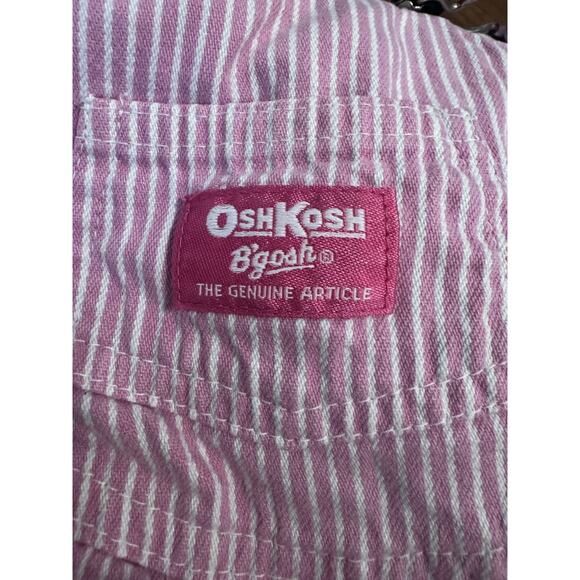 OshKosh B’gosh Pink & White Striped Overalls – Size 3T - Picture 3 of 5